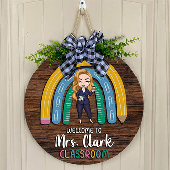 Welcome To My Classroom - Personalized Round Wood Sign - Decoration Gift For Teachers, Classroom