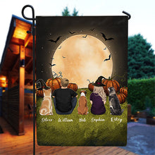 Personalized custom dog & couple Halloween garden flag