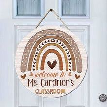 Personalized Teacher Door Sign | Classroom Door Sign | Teacher Rainbow Sign | Boho Classroom Decor | Teacher Welcome Sign | Teacher Gift