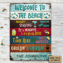 Proudly Serving Whatever Custom Classic Metal Signs, Beach House Decor-CUSTOMOMO