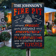 Personalized Camping Fire Pit Get Toasted Color Customized Classic Metal Signs (black)