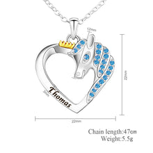Personalized Pink & Blue Unicorn Necklace - Gift For Love - Personality Customized Name Necklace
