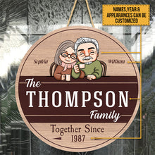Together Since - Personalized Round Wood Sign - Birthday, Anniversary Gift For Old Couple, Husband & Wife, Parents, Grandparents