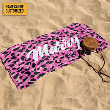 Animal Print Style Personalized Beach Towel Personalized Name Bath Towel Custom Pool Towel Beach Towel With Name Outside Birthday Gift