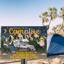 Welcome To Our Campfire - Camping Sign - Gift For Couple Personalized Custom Classic Metal Signs