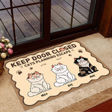Keep Door Closed Cats Planning Escape - Cat Personalized Custom Doormat Gifts For Cat Lovers