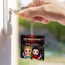 Partners In Crime - Couple Keychain - Gift For Couples Personalized Custom Keychain
