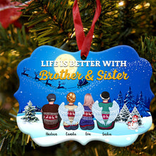 Life Is Better With Family - Personalized Christmas Ornament (Moon)