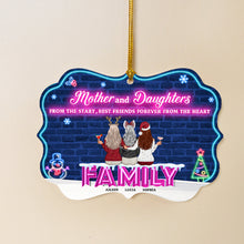 Mother And Daughters From The Starts Best Friends Personalized Medallion Ornament, Christmas Gift For Family