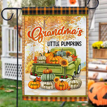 Fall Season Grandma Pumpkins Green Truck Personalized Garden Flag