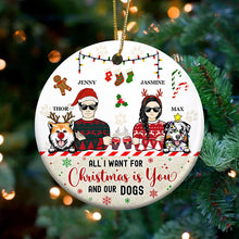 Christmas Is You & Our Dogs - Christmas Gift For Dog Lover - Personalized Custom Circle Ceramic Ornament