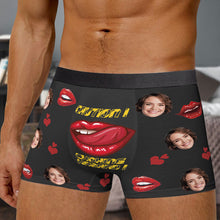 Caution Slippery - Personalized Customized Man's Boxer Briefs - Valentines Day Gift