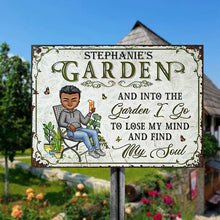 And Into The Garden I Go Gardening Gender - Garden Sign - Personalized Custom Classic Metal Signs-CUSTOMOMO
