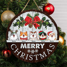 Christmas Door Decorations, Gifts For Cat Lovers, Merry Christmas White Wood Wall Welcome Door Signs , Cat Mom Gifts