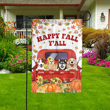 Happy Fall Y'all - Personalized Dog Flag, Autumn Fall Season Gift For Dog Lovers