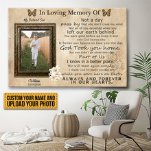 In Loving Memory Of My Loved Son Always And Forever In Our Hearts - Memorial Canvas - Personality Customized Canvas - Gifts For Loss Of Son
