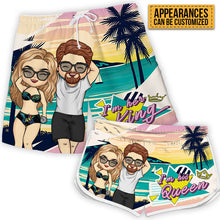 I Am Her King - Personalized Couple Beach Shorts - Matching Swimsuits For Couples - Gift For Couples, Husband Wife