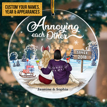 Christmas Family Couple I'm Yours No Refunds - Personalized Custom Circle Acrylic Ornament