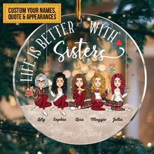 Besties Forever - Personalized Circle Acrylic Ornament - Christmas, New Year Gift For Sistas, Sister, Besties, Best Friends, Soul Sisters