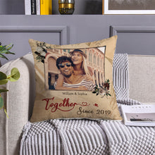 Custom Photo - Together With You Since - Personality Customized Pillow - Valentine's Day Gift For Love - Gift For Husband Wife Bf Gf