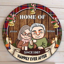 Home Of Us - Personalized Round Wood Sign - Fall Vibe, Thanksgiving, Christmas, Anniversay Gift For Home Decor, Husband & Wife, Parents, Grandparents