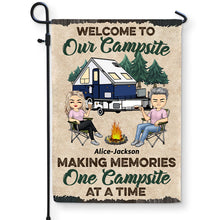 Welcome to Our Campsite Camper - Gift For Camping Friends - Personalized Custom Flag