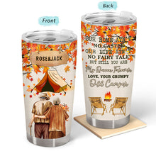 Fall Camping Old Couple Our Home Ain't No Castle - Personalized Custom Tumbler