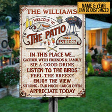 Personalized Patio Grilling Red Gather With Friends Custom Classic Metal Signs