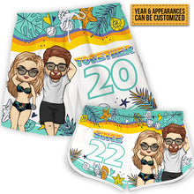 You And Me Together Since - Personalized Couple Beach Shorts - Matching Swimsuits For Couples - Gift For Couples, Husband Wife