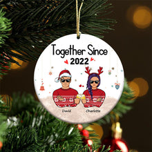 Together Since New Version - Personalized Ceramic Ornament - Anniversary, Christmas, New Year Gift For Husband, Wife, Lover, Boyfriend, Girlfriend