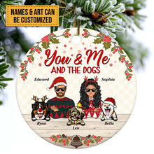 You & Me And The Dogs - Christmas Gift For Dog Lover - Personalized Custom Circle Ceramic Ornament