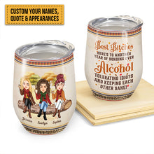 Pumpkin Spice Best Bitches & Everything Nice - Personalized Wine Tumbler - Funny, Birthday Gift For Friends, Best Friends, Besties, Girl Gang