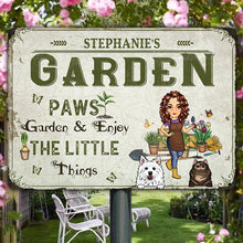 Garden Paws  Garden & Enjoy The Little Things - Garden Sign - Personalized Custom Classic Metal Signs