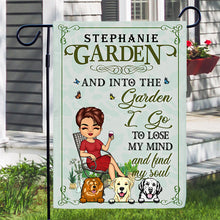 And Into The Garden I Go Gardening Dog Lovers - Garden Decor - Personalized Custom Flag