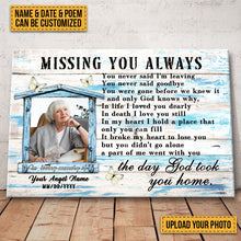 Custom Photo - As I Sit In Heaven You'll Be Taking One For Me - Personalized Custom Canvas - Memorial Canvas