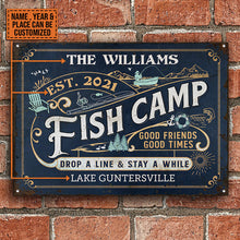 Personalized Fish Camp Drop A Line Customized Classic Metal Signs-CUSTOMOMO