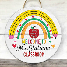 Personalized Custom Teacher Door Sign Back To School Teacher Name Sign Welcome Sign Door Hanger Appreciation gift for teachers