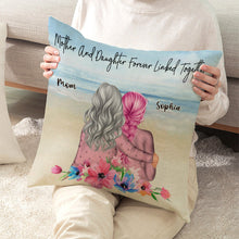 Mother & Daughter Forever Linked Together - Gifts For Mother, Daughter - Personalized Custom Pillow