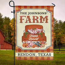 Autumn Farm Happy Harvest, Fall Season, Farmhouse, Outdoor Farm Decor, Custom Flag