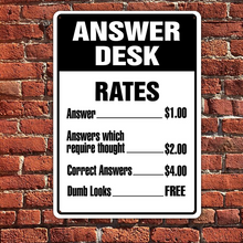 Answer Desk Metal Sign Wall Decor Farmhouse Sign For Bar Decor Gifts - Funny Metal Sign