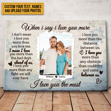 Custom Photo - I Love You More Than The Distance Betwwen Us - Couple Canvas - Personalized Custom Canvas