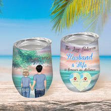 Custom Map The Love Between Us Is Forever No Distance - Couple Tumbler - Gift For Couple Personalized Custom Tumbler