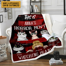 This Is My Horror Movie Watching Blanket - Pet Blanket - Gifts For Cat Lovers Personalized Custom Blanket