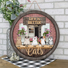 Welcome Door Signs, Gifts For Cat Lovers, Life Is Better With Cats , Cat Mom Gifts