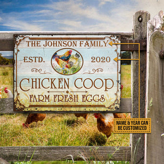 Farm Chicken Coop Fresh Eggs Custom Classic Metal Signs, Farm Sign, Chicken Coop, Farm Decor-CUSTOMOMO