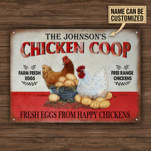 Personalized Chicken Fresh Eggs Free Range Customized Classic Metal Signs-CUSTOMOMO