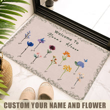 Welcome To Nana's House - Watercolor Flower Doormat - Gift For Garden Lovers Personalized Custom Doormat