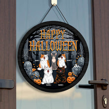 Halloween Welcome Door Signs, Halloween Decorations For Cat Lovers, Foggy Cemetery Custom Wooden Signs , Cat Mom Gifts