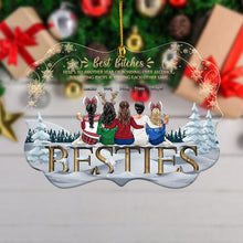 Besties Sisters Forever - Personalized Acrylic Ornament - Christmas Gifts For Sisters, Besties, BFF, Coworkers