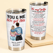 Want To Be Your Last Everything - Personalized Tumbler Cup - Gift For Couple - Couple Shoulder To Shoulder